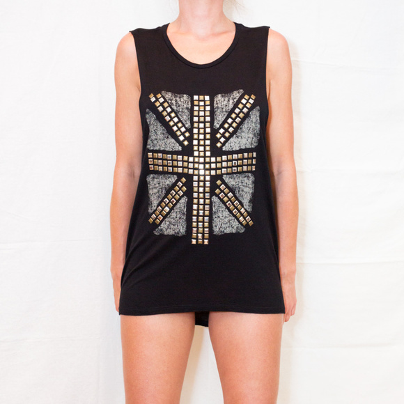 Forever 21 Union Jack Muscle Tee nwot - Picture 4 of 6